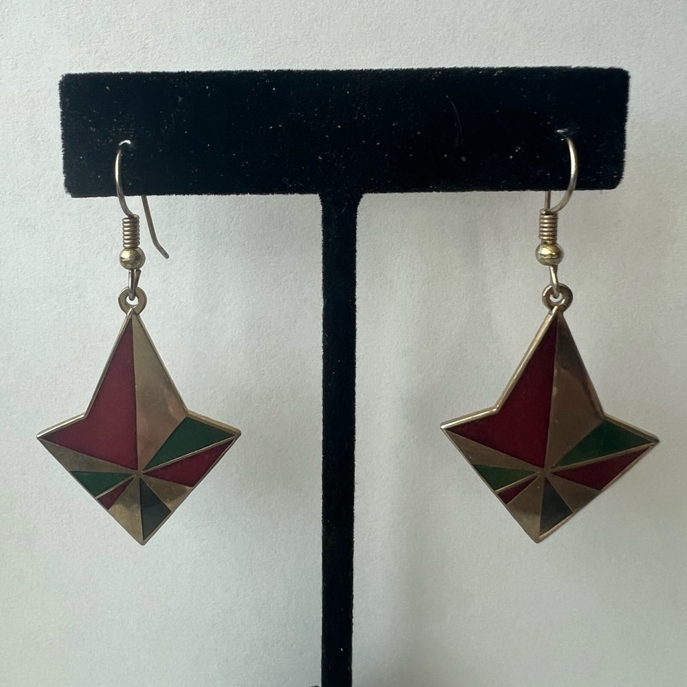 Vintage Enamel Chandelier Earrings